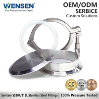 Wensen Conjunto de placa ciega sanitaria con conexión Tri-Clamp de montaje rápido de acero inoxidable 304