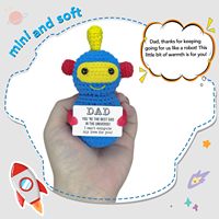 Keranjang Paskah Buatan Tangan Berisi Robot Rajutan, Hadiah Penyemangat Khusus untuk Dukungan Emosional, Kerajinan Rajut, Dekorasi Meja