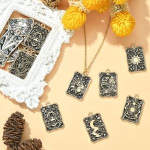 Ciondoli in lega di smalto tarocchi Charm rettangolo alla rinfusa per la creazione di gioielli - Product Image 6