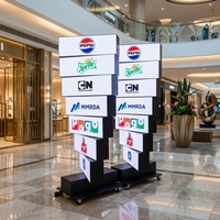 360 °   Pantalla Publicitaria LED Giratoria de 7 Capas, Torre de Visualización Interactiva Inteligente con IA y Rotación Mecánica
