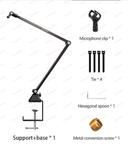 Soporte de brazo de micrófono de tijera ajustable Gooermi 315B, soporte de brazo de escritorio de micrófono resistente para estudio de Radio, Podcast, juegos - Product Image 6