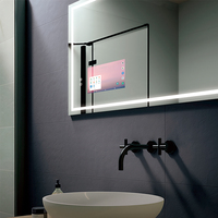 Miroir de salle de bain intelligent MIRROH.AI, écran tactile, miroir TV, commande vocale Google Assistant, haut-parleur Bluetooth, éclairage réglable