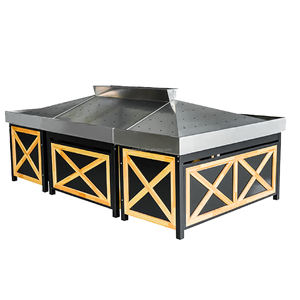 Supermercado Heavy-Duty Fruit Vegetal Display <span class=keywords><strong>Rack</strong></span> Wood Metal Stacking Racks China para Bulk Fruit Vegetable Storage Promoção - Product Image 1