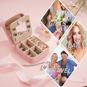 Boîte de voyage de luxe en cuir PU pour bijoux, boîte de rangement pour bijoux, étui de voyage pour cosmétiques et bijoux, 26 petites boîtes à initiales - Product Image 3