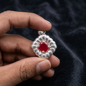 Vintage Style Gemstone Ruby Luxury Wedding <b>Snake</b> <b>Chain</b> Pendant Women Jewelry German <b>Silver</b> Party Birthstone High Quality Best - Product Image 2