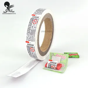 China best quality double side print 20 21 22 mm width good quality tattoo sticker roll for Bubble gum packing