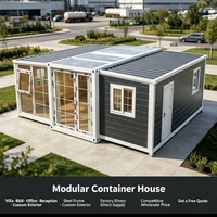 Maison préfabriquée modulaire en panneaux sandwich à structure en acier, assemblage rapide et extensible, pour bureau de chantier, installations d'urgence et de loisirs