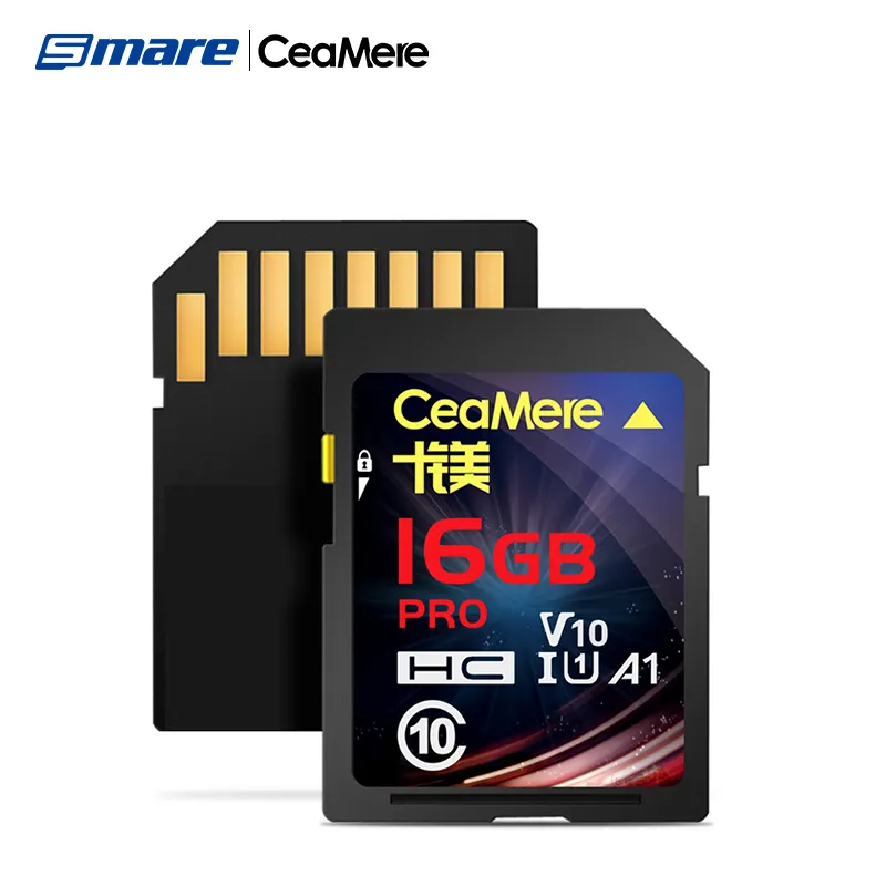 Ceamer Kartu Penyimpanan Grosir Kartu Penyimpanan 256GB 64GB 32GB 16GB 128GB Hitam Kartu Memori SD Kelas 10 UHS-3 Flash Carte Memoria 32GB