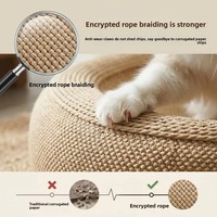 Lit-griffoir pour chat en mousse de lin, durable, sans peluches, monobloc, coussin à griffer extra-large, nid douillet pour chat, résistant aux déchirures, style mignon