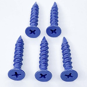 สกรูคอนกรีตเคลือบสีฟ้าพร้อมหัวปิดไขว้ B18.6.4 ansi/asme สำหรับเฟอร์นิเจอร์จากโรงงานเวียดนาม - Product Image 4