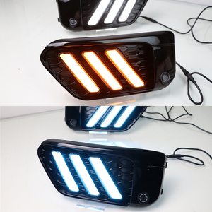 Luci diurne della luce corrente di giorno dell'automobile LED DRL per <span class=keywords><strong>BMW</strong></span> <span class=keywords><strong>X1</strong></span> <span class=keywords><strong>F48</strong></span> F49 2016 2017 2018 2019 con l'indicatore di direzione giallo e la luce notturna blu - Product Image 1