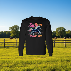 T-shirt à manches longues Gallop Mode On Unicorn, design équestre - Product Image 3