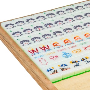 <span class=keywords><strong>Jeu</strong></span> de Mahjong 4 couches, thème vacances d'été à la plage, Mahjong américain, impression UV haute définition, tuiles vert citron pour fête au bord de la piscine avec plateau - Product Image 5
