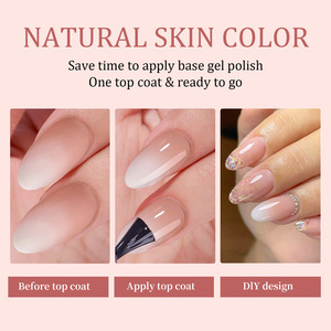 Lot de <span class=keywords><strong>faux</strong></span> <span class=keywords><strong>ongles</strong></span> en <span class=keywords><strong>gel</strong></span> souple 3-en-1 à presser, style French Ombre dégradé, sans couture, ultra-fins, réutilisables, en boîte - Product Image 3