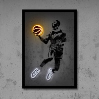 Affiches de Sport en toile abstraite au néon, chaussures de basket-ball, Art mural