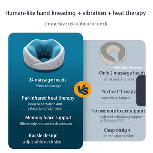 Alta Qualidade Em Forma de U Pescoço Massageador com Calor Ombro Elétrico Amassar Massagem Travesseiro Car & Travel com Memória Espuma - Product Image 5