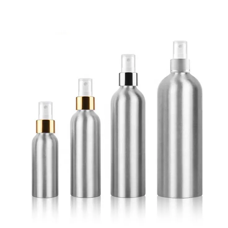 30ml 50ml 100ml 150ml 250ml 500ml Kunden spezifische kosmetische Flüssigmetall-Feinnebel-Sprüh flasche aus Aluminium mit Zerstäuber