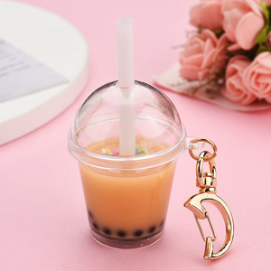 Großhandel Mini-Simulations-Bubble-<span class=keywords><strong>Tea</strong></span>-Schlüsselanhänger, niedlicher Milchtee-Tassen-Taschenanhänger, Mond-Karabiner-Anhänger, Damen-Modeschmuck-Geschenk - Product Image 4