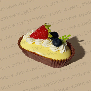 โมเดลเค้กไข่เจียวมะม่วงปลอมเหมือนจริง สำหรับตกแต่งภายในบ้านสไตล์โมเดิร์น และตกแต่งโต๊ะอาหารในห้องครัว - Product Image 3