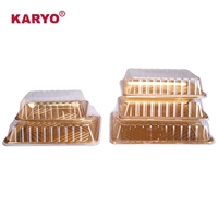 KARYO 0041 Boîte d'emballage personnalisée pour dessert pâtisserie beignet Couvercle transparent Plateau d'emballage alimentaire jetable en plastique pour la cuisson