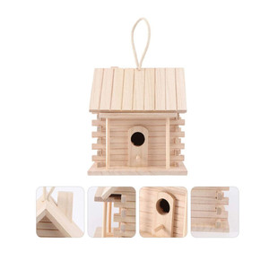 บ้านนกไม้ทรงสี่เหลี่ยมน้ำหนักเบาสำหรับแขวนกลางแจ้ง - Product Image 5