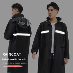 पोंचो के लिए पुरुषों और महिलाओं के लंबे पूरे शरीर में वर्षा वाली वाटरप्रूफ हूडेड जैकेट - Product Image 1