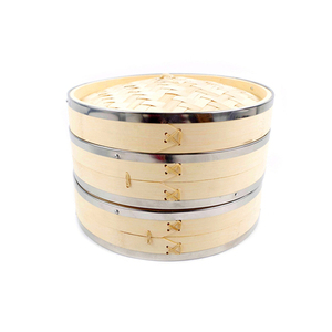 Vaporizador de <span class=keywords><strong>bambú</strong></span> de Color para cocinar, Dim Sum Dumplings Dimsum chino japonés redondo grande, cesta orgánica de acero inoxidable - Product Image 4