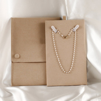 Pochette à bijoux en microfibre avec logo personnalisé et insert, sac à bijoux de luxe pour collier, sac d'emballage de haute qualité pour bijoux avec coussin d'insertion