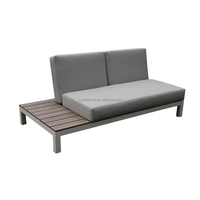 Joye Leisure OEM ODM Ensembles de canapés d'extérieur en aluminium en forme de L avec table d'appoint pour hôtel, appartement, villa, design contemporain, 5 places