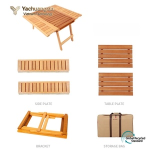 Wood <b>Folding</b> Picnic <b>Table</b> with Carry Case Portable Outdoor Camping <b>Dining</b> <b>Table</b> Lightweight Solid Wood Construction - Product Image 2
