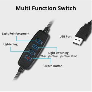 Luce ad Anello Dimmerabile da 26cm 3200-5500K Calda/Fredda con Braccio Lungo per Video, Live, Fotografia e Selfie - Product Image 5