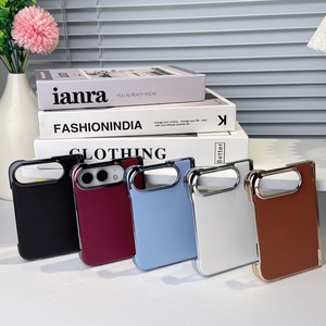 Étui de téléphone magnétique en cuir PU avec placage électrolytique personnalisé pour iPhone 18 Fold 18 Ultra, charge sans fil, coque rigide fine et protectrice - Product Image 4