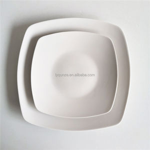 Plato De Porcelana Blanca Vajillas De Porcelana Cuadrada Platos Cuadrados - Product Image 1