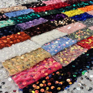 Tela bordada con lentejuelas de 3mm de fábrica de origen chino, Fondo de felpa, cifrado iridiscente reflectante, accesorios textiles <span class=keywords><strong>para</strong></span> el hogar - Product Image 2