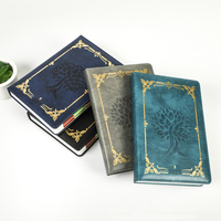 Agenda Exécutif Vintage 2027 en Gros, Personnalisé A5, en Cuir PU Bleu Premium, Planificateur Quotidien de Bureau 2027 en Espagnol
