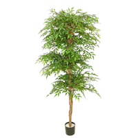 153/190cm arbre de Ficus artificiel Faux plastique feuille verte plante en pot arbres artificiels pour la décoration intérieure