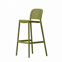 Tabouret de bar moderne en plastique pour l'intérieur et l'extérieur, idéal pour la maison, le bar et la cuisine, chaise de salle à manger durable pour restaurant