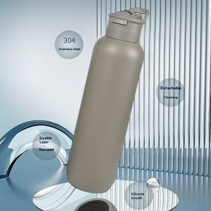 580毫升 & 1000毫升户外便携式双层不锈钢水瓶新款304运动野营真空保温杯 - Product Image 3