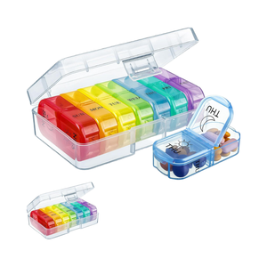 Dagelijks Gebruik Draagbare 7 Dagen Regenboog Medicine <span class=keywords><strong>Pil</strong></span> Container Plastic Mini Am Pm <span class=keywords><strong>2</strong></span> Compartiment <span class=keywords><strong>Pil</strong></span> Organizer - Product Image 1
