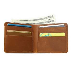 2025 Leather Gifts Crazy Horse Cowhide Men's <strong>Wallet</strong> Genuine Leather Card Holder <strong>Wallet</strong> for <strong>Dad</strong> - Product Image 2