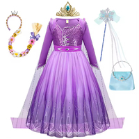 Robe de Princesse Rocky Elsa Anna Blanche-Neige pour Fête d'Anniversaire Sofia Belle Raiponce, Déguisement de Princesse pour Fille
