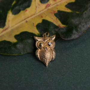 Venta al por mayor de lujo Venta caliente personalizado hecho a mano búho diamantes reales colgante 18K oro real colgantes estilo animal encanto collar - Product Image 4