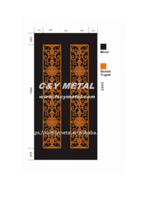Panel decorativo con patrón grabado de acero inoxidable, cabina de ascensor de acero inoxidable de varios estilos - Product Image 5