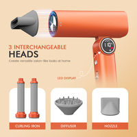 Sèche-cheveux pliant à ions négatifs PRITECH 110000rpm High Speed Bl Dc Motor Air Styler Curling Wand Iron Sèche-cheveux professionnel