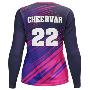 Maillot de volley-ball professionnel pour femmes, col rond, manches longues, maillot de match pour joueur - Product Image 4