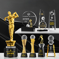 Trophée de golf personnalisé directement de l'usine, récompense de golf en cristal et métal de haute qualité pour les tournois de club et les souvenirs