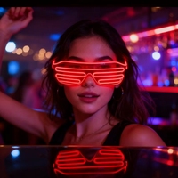 RICHSHINING Vente directe d'usine, lunettes LED néon à 10 couleurs et 3 modes clignotants, lunettes fluorescentes pour la décoration de fêtes et de festivals