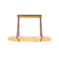 Lampe suspendue en cuir minimaliste moderne Anneau de suspension en marbre Lustre en cuivre d'albâtre naturel