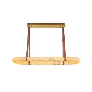 Lampe suspendue en cuir minimaliste moderne Anneau de suspension en marbre Lustre en cuivre d'albâtre naturel - Product Image 6
