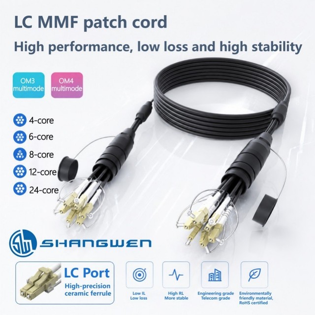 Portable Fiber Optic Cable Reel With SC/LC Connector 4/6/8 /12/24Cores Multimode Fiber Opticn OM2/ OM3/OM4 Cable Reel Drum